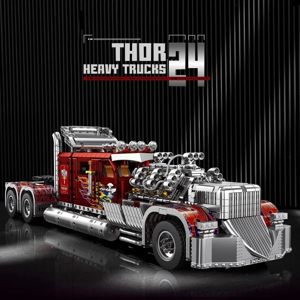 Tecnico Thor 24 Heavy Duty Truck Building Blocks Grande Veicolo da trasporto Modello in mattoni Kit Giocattoli Ragazzi Adulti Bambini Regalo 3485PCS