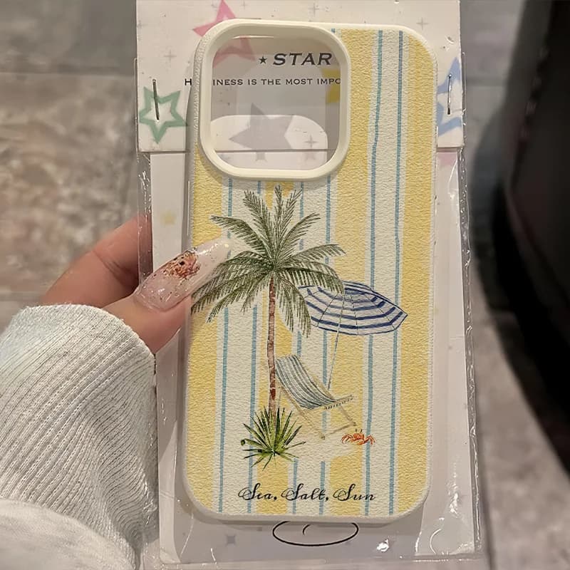 Coconut Tree Beach Pattern Phone Case For iPhone 18 17 Air 16 e 15 14 13 12 11 Pro Max Plus SE 2020 2022 Funda Coque