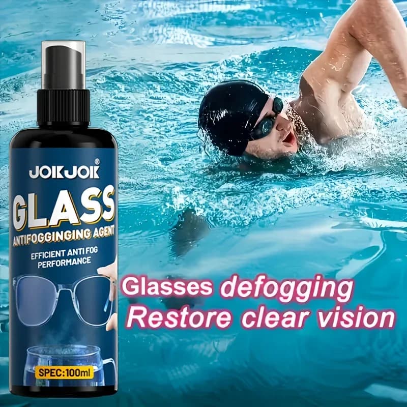 JOKJOK 100 ml glass anti-fog spray - Professional and anti-fog swimwear for glasses, instant clarity for diving and everyday use
