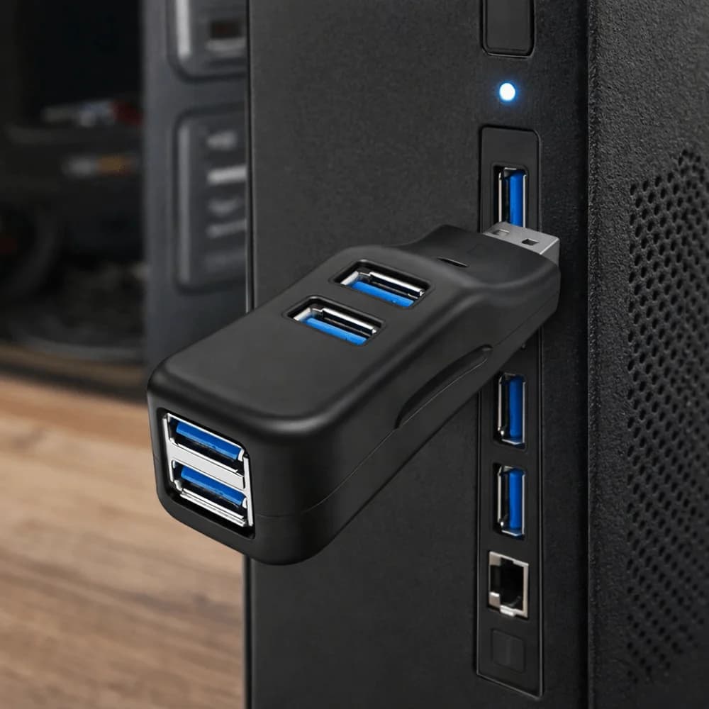 High Speed 4 Ports USB 3.0 HUB U Disk Reading Adapter Accessory Extender Splitter Box Mini Size USB-C Adapter Laptop Use