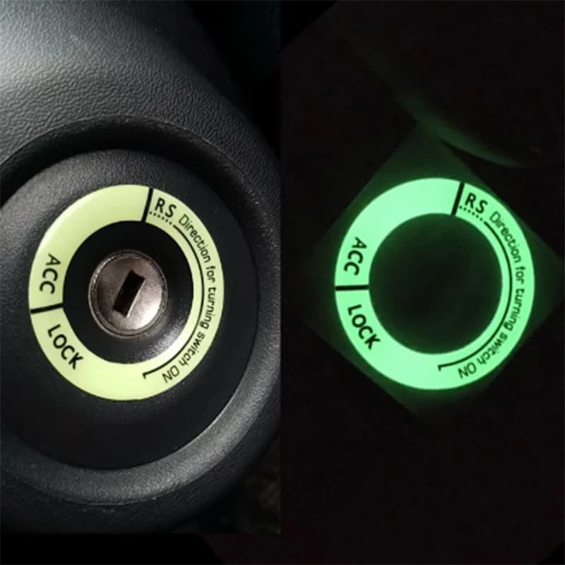 Adesivi per portachiavi con accensione per auto luminosa notturna Adesivo per anello per interruttore a chiave Adesivo per cerchio con foro di copertura Decorazione per moto