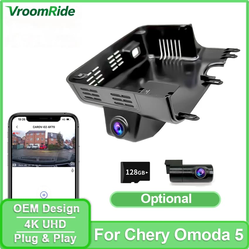 Registratore Video DVR per Auto Plug and Play 4K con Doppia Telecamera per Chery Omoda 5 C5 E5 5X Deluxe 2024 2025