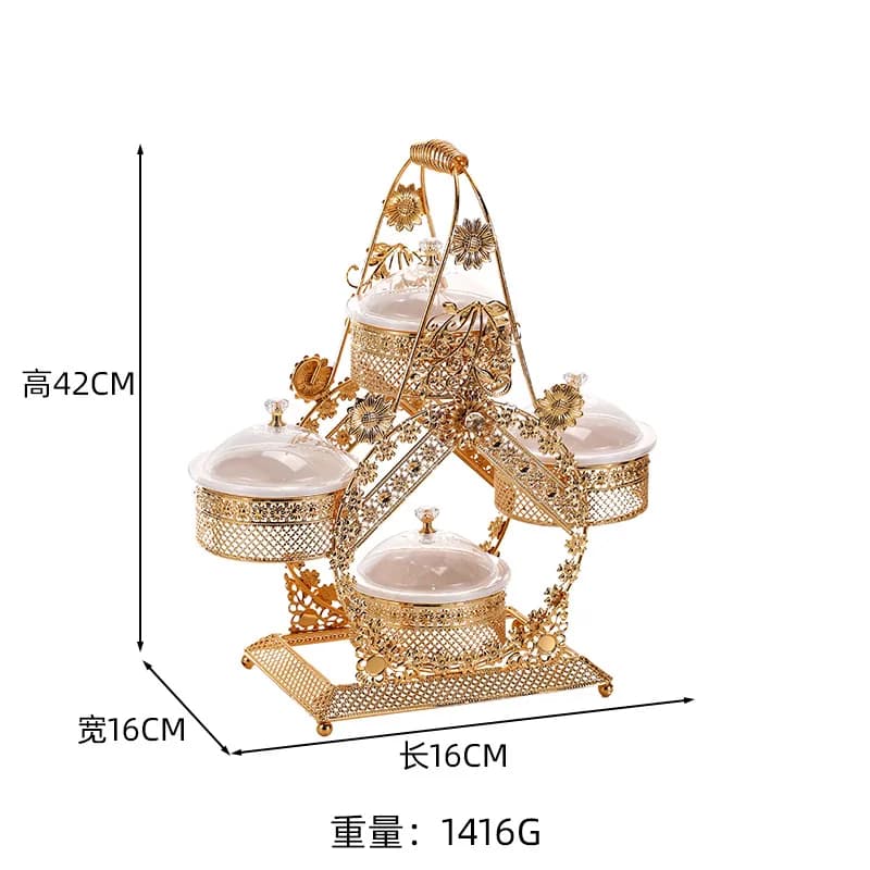 European retro hotel high-end exquisite basket light luxury air-dried box stepped four-box snack fruit box