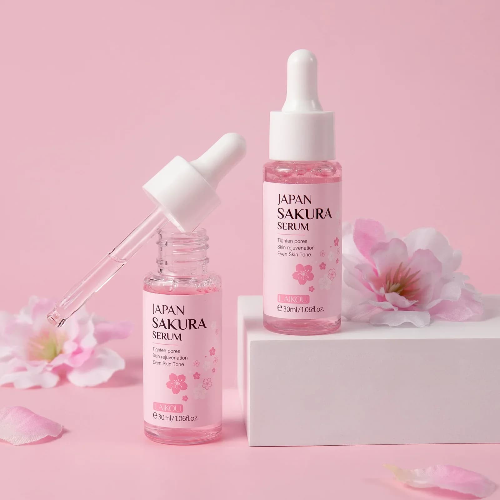LAIKOU Sakura Siero Face Essence of vitamin C Hydrating Shaking Siero Face Beauty Skin Care Products 30ml