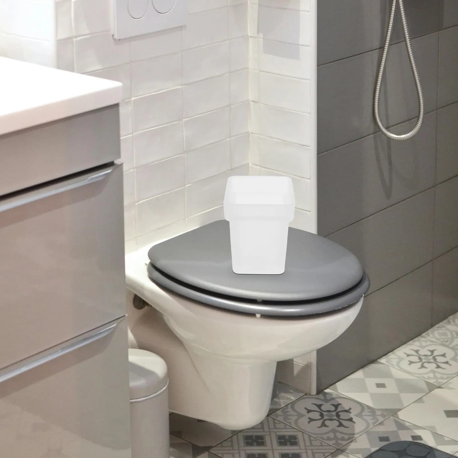 Portaspazzolino per WC in ceramica con superficie satinata, antiscivolo, struttura robusta, facile da usare per la casa e altro.
