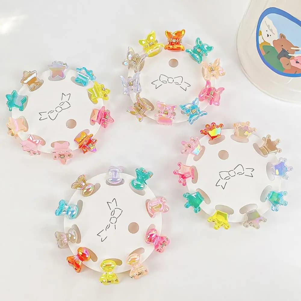 Accessori per Capelli Mini Fermagli a Stella Trasparenti Color Caramella, Fermagli a Granchio, Ornamenti per Capelli, Mollette, Mini Fermagli a Fiore per Ragazze