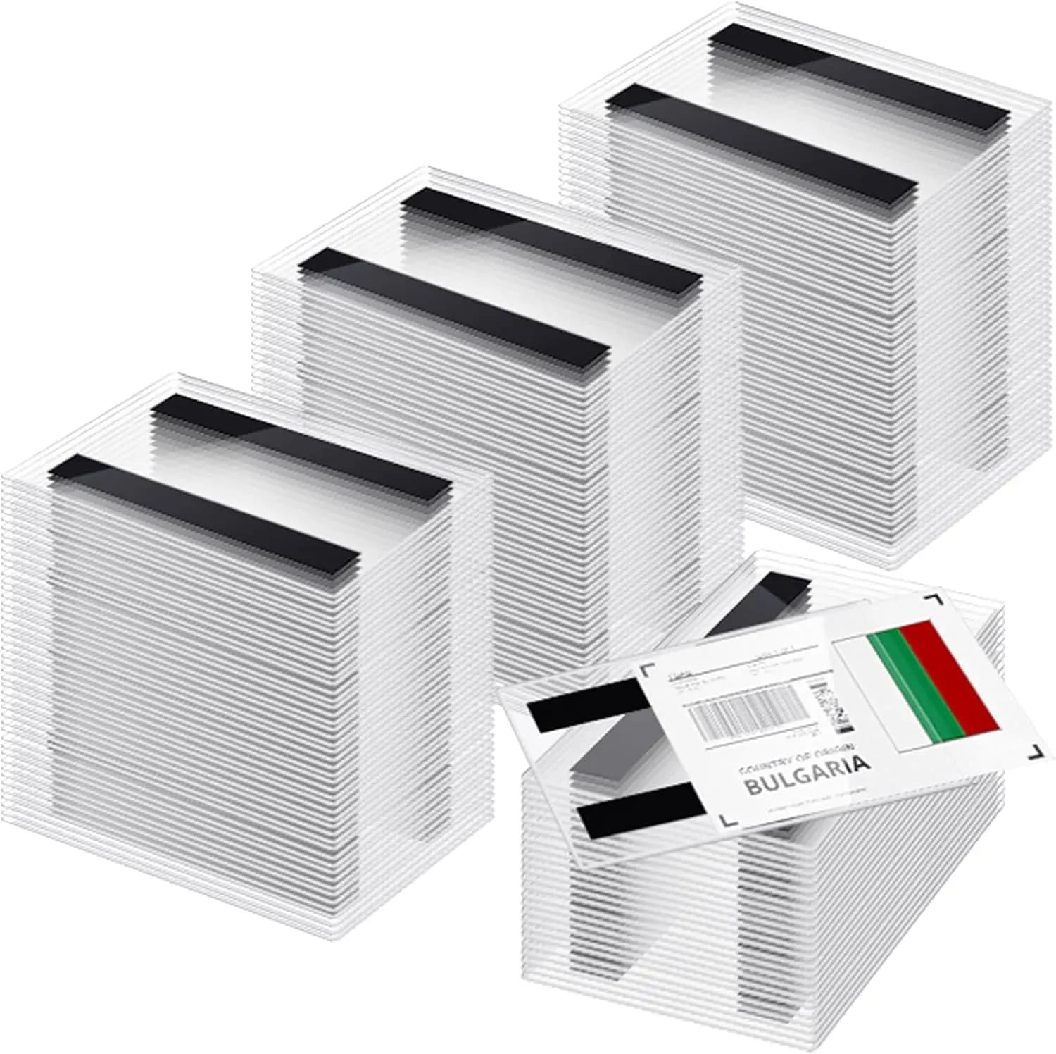 100 Pezzi Portaetichette Magnetici 5.5x3.5 Pollici Cornici Trasparenti Bifacciali per Scaffali