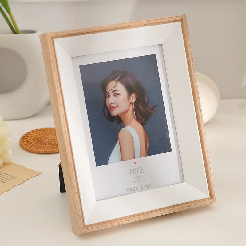 Nordic Style Wooden Picture Frame 8K Combination Tabletop Wedding Photo Frame Rectangle Modern Minimalist Home Decor