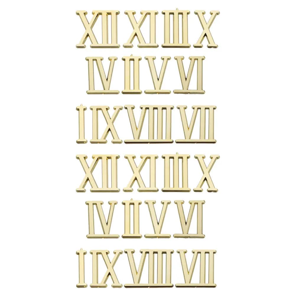 2 Set di Numeri Romani Elettroplaccati per Orologi, Parti di Ricambio Fai-da-Te, Accessori per Riparazione Orologi da Parete per Casa e Ufficio