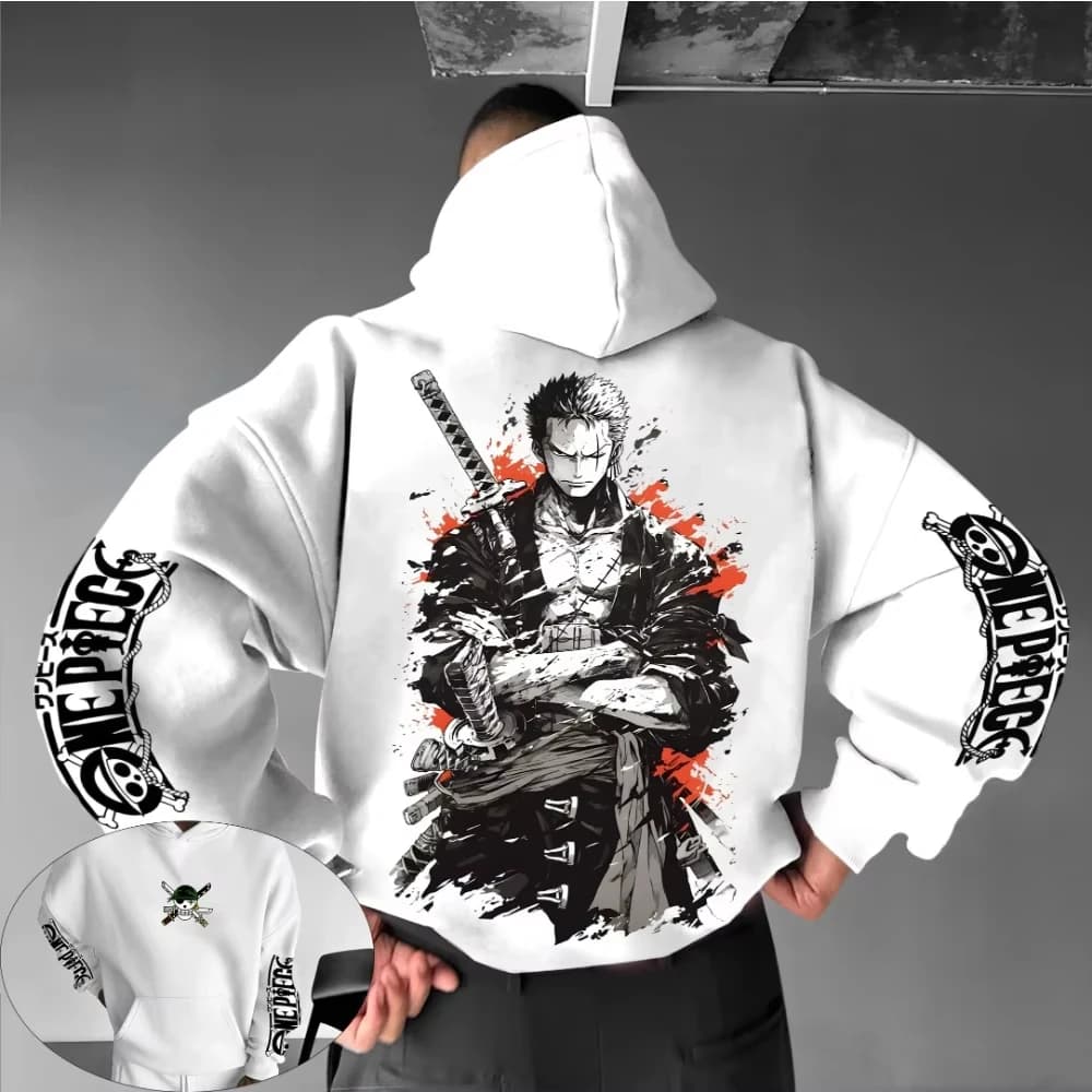 ONE PIECE Men's Hoodie Sweater Roronoa Zoro Japanese Anime Spring and Autumn Boys Children's Long Sleeve Parent-Child Wear