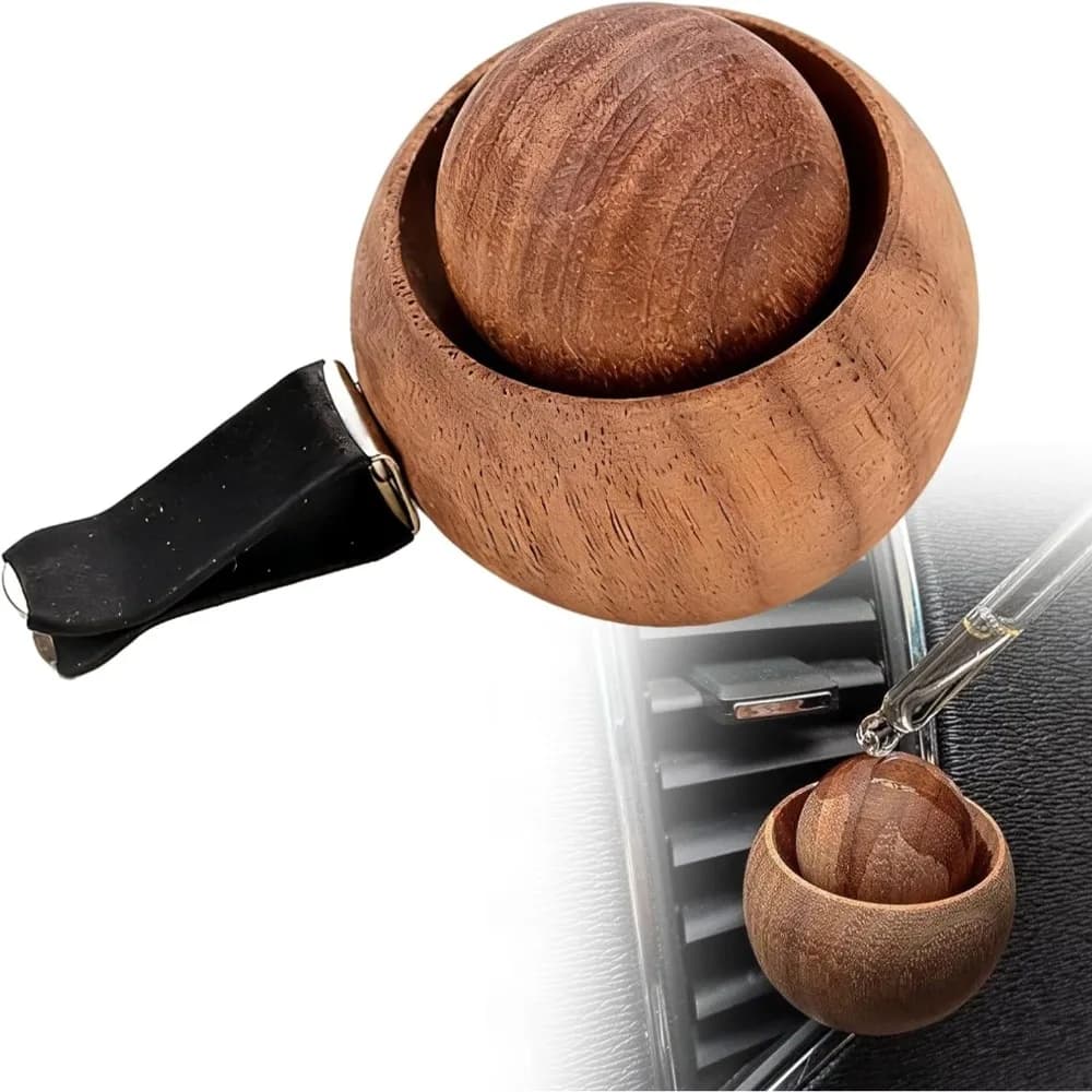Diffusore di Oli Essenziali per Auto e Casa con Design a Clip, Mini Diffusore in Legno per Fragranze Naturali, Ideale per Auto, Camera da Letto, Soggiorno