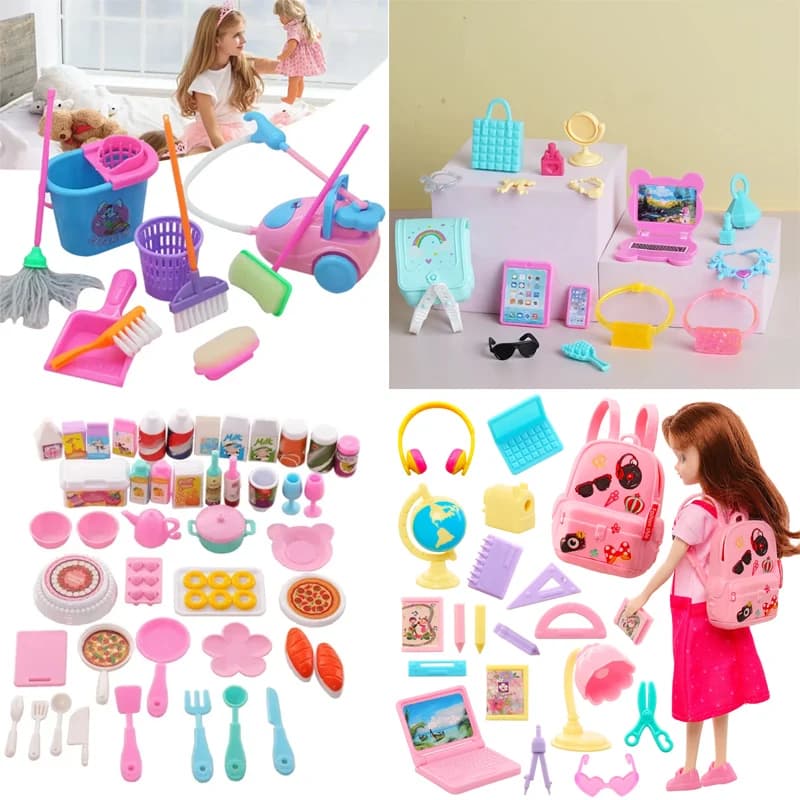 Accessori per bambole Kawaii Strumento di studio pulito per alimenti Mini articolo Giocattoli Miniatura carina per case delle bambole, Colore casuale