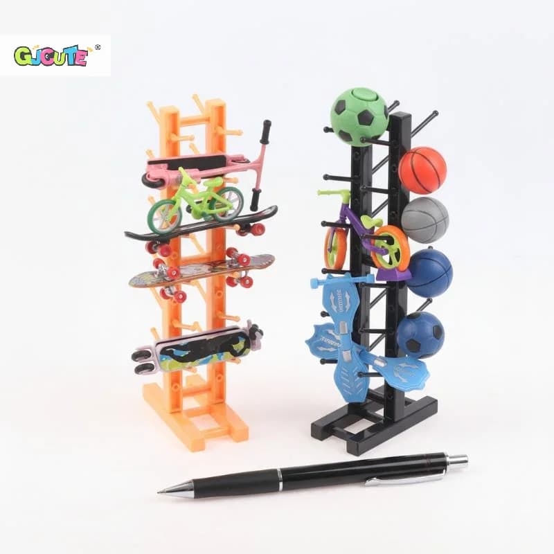 Mini Espositore in Plastica per Fingerboard, Organizzatore per Giocattoli per Bambini, Vetrina Portaoggetti da Tavolo o Scrivania