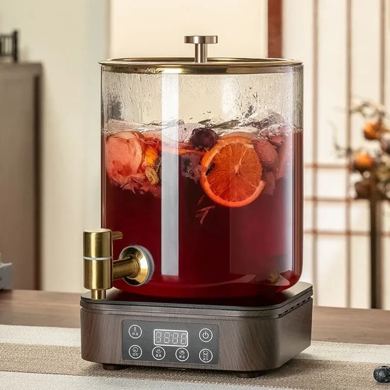 High‑Temp Resistant Glass Mulled Wine Pot Set Large Capacity Home Hot Wine Cooking Bucket Kit for Winter