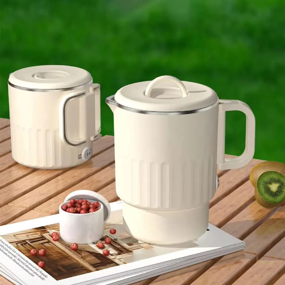 1000ML Travel Folding Electric Water Kettle Space-saving Collapsible Electric Boiling Pot Anti-scalding Mini Water Heater Pot