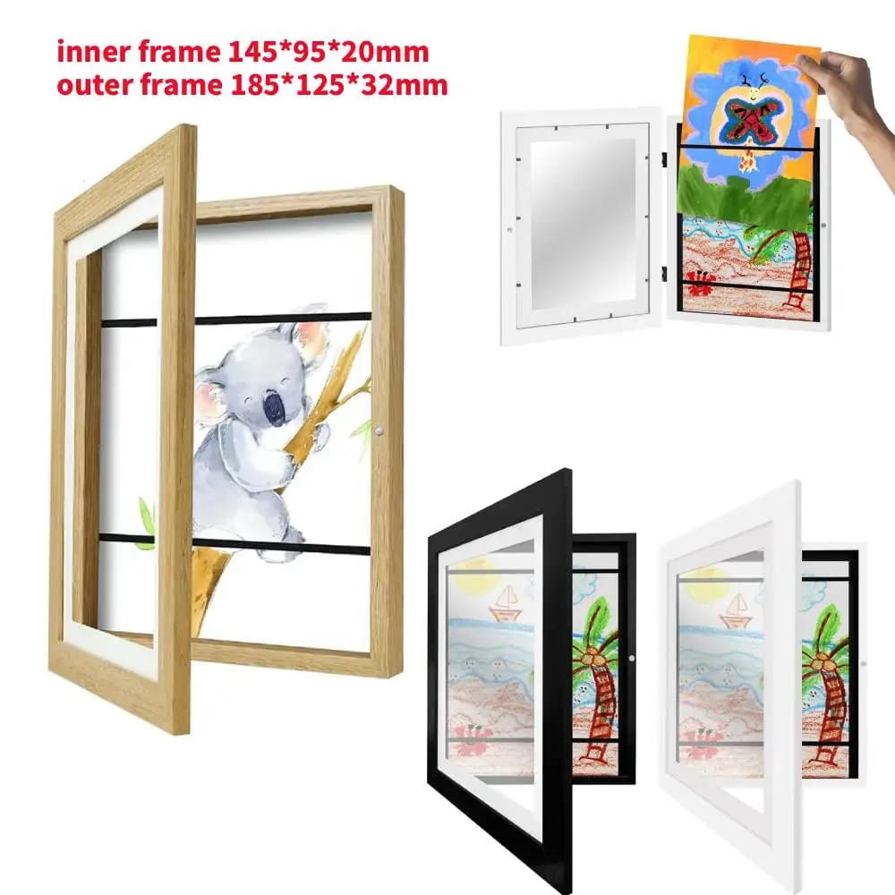 A6 Children Art Frames Magnetic Front Open Changeable Kids Frame for Poster Photo Drawing Paintings Pictures Display