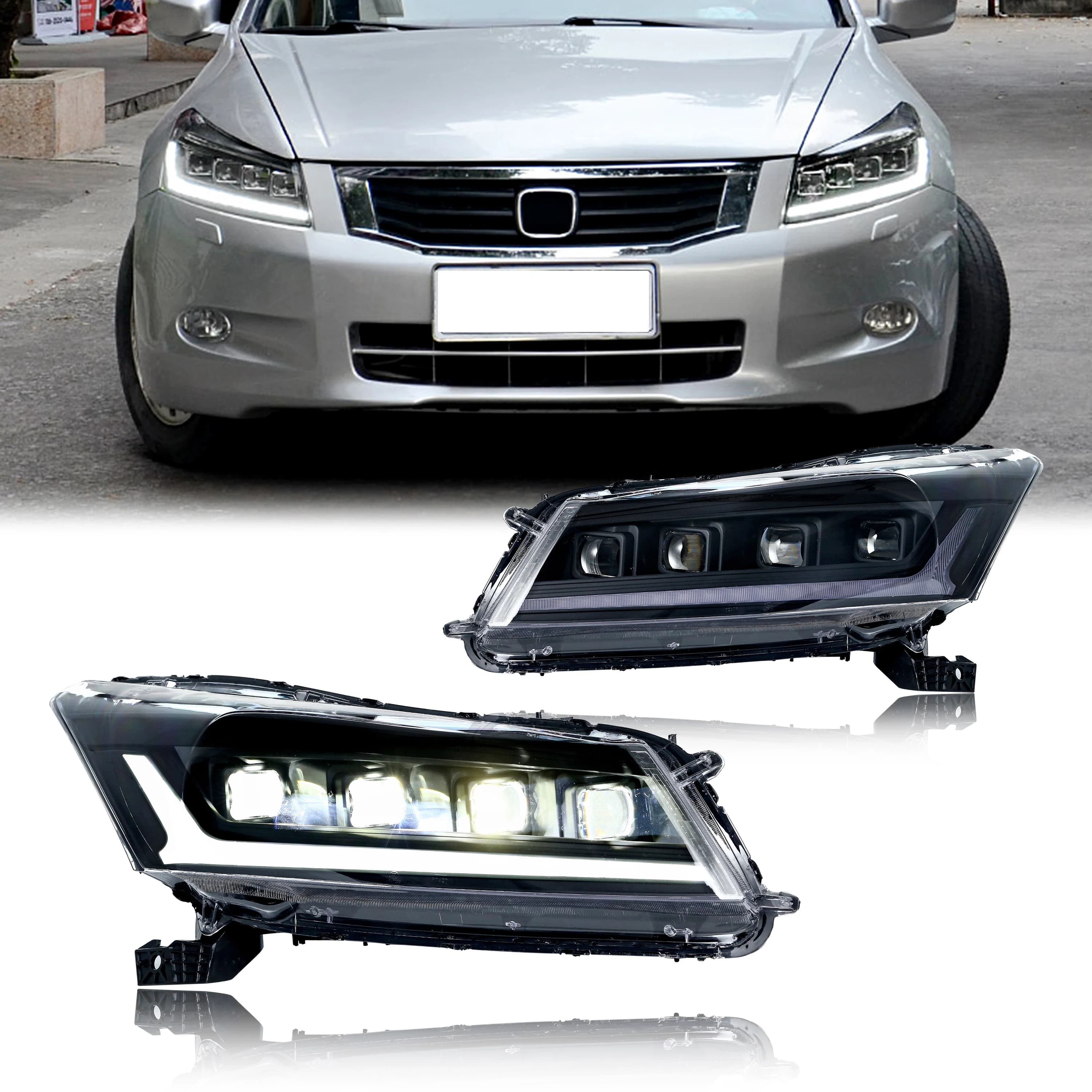 Fari a LED per Honda Accord 2008-2012 EX LX 8th Gen Berlina DRL Proiettore Indicatori di direzione sequenziali Gruppo lampade anteriori