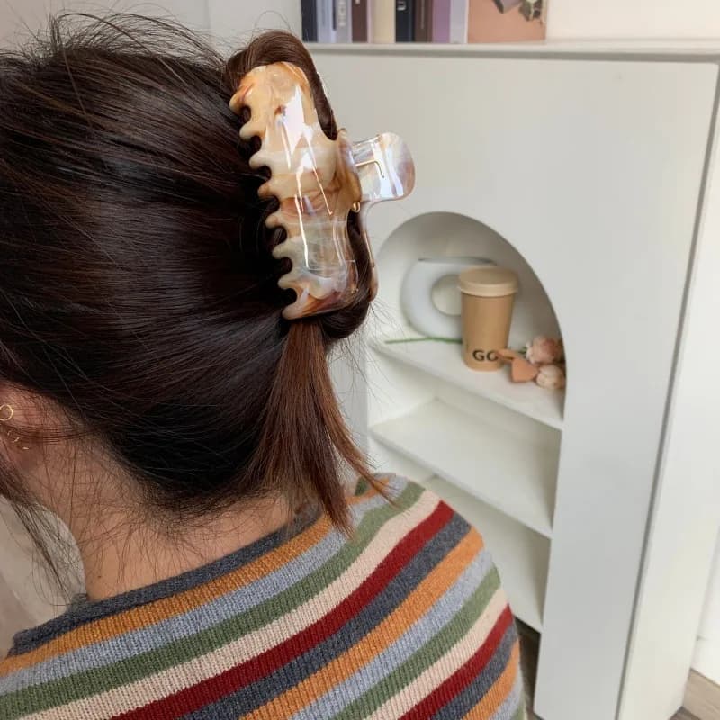 NEW Classic Retro Design Hair Claw Dark Color Korean-Style Leisure Acetate Hair Claw Clips Hair Accessories for Women Girls