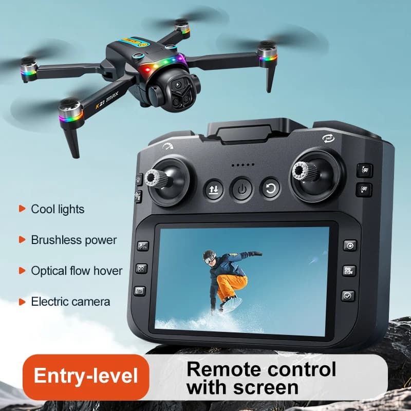 Drone K21 MAX con Doppia Fotocamera 4K HD, FPV 5G, Motore Brushless, Flusso Ottico, Evitamento Ostacoli, con Schermo, Quadricottero RC Giocattolo