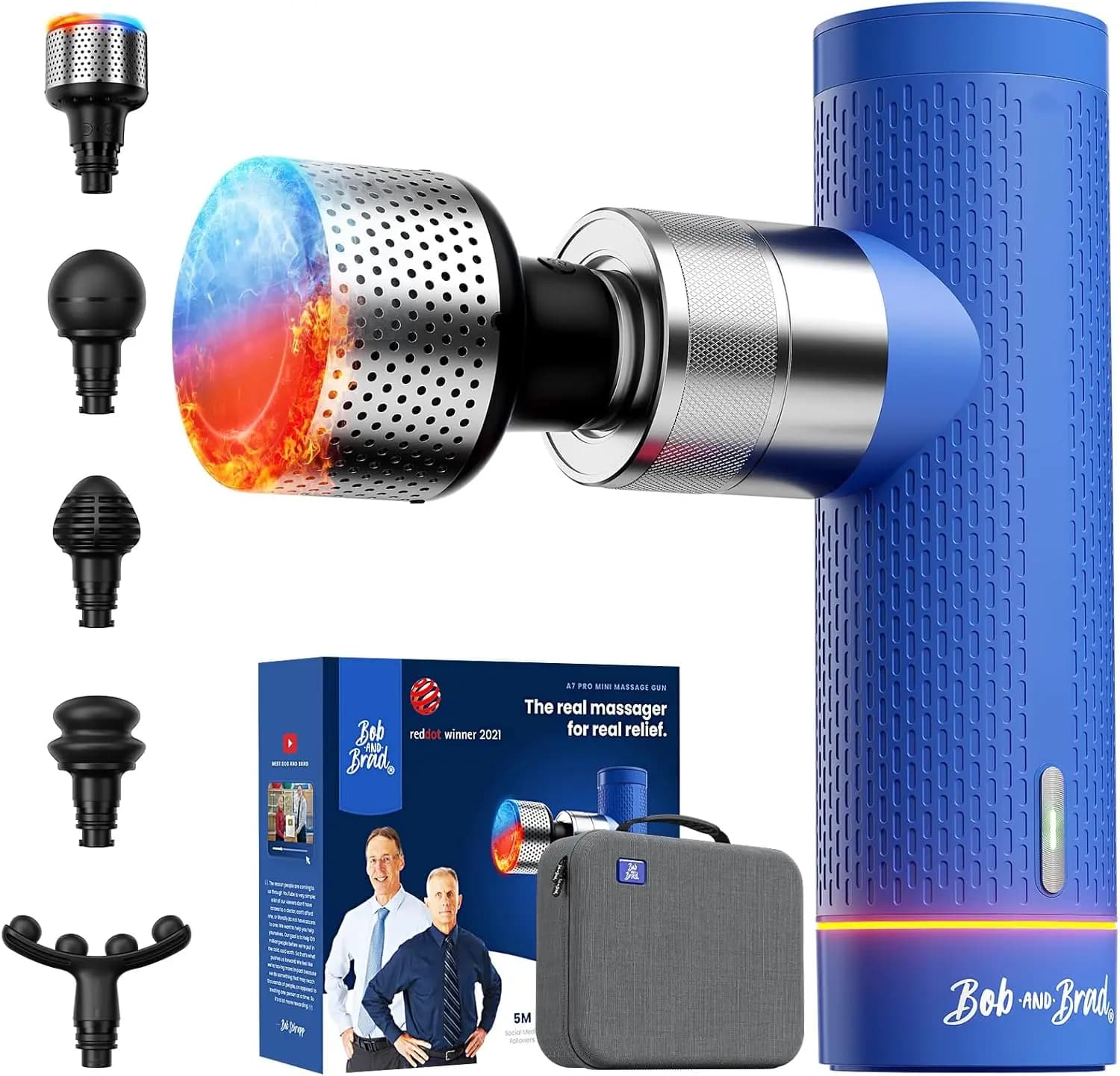 A7 Pro Massage Gun with Warm/Fredd Therapy to Relieve the Back Pain, 11mm Deep Massage, Silent Portable Device with Case