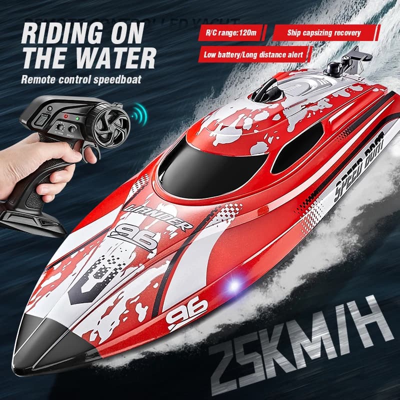 RC Boat 2.4Ghz 25km/h High-Speed Remote Control Racing Ship Water Speed Boat Model Children Boys Outdoor Pool Game Toy Gifts