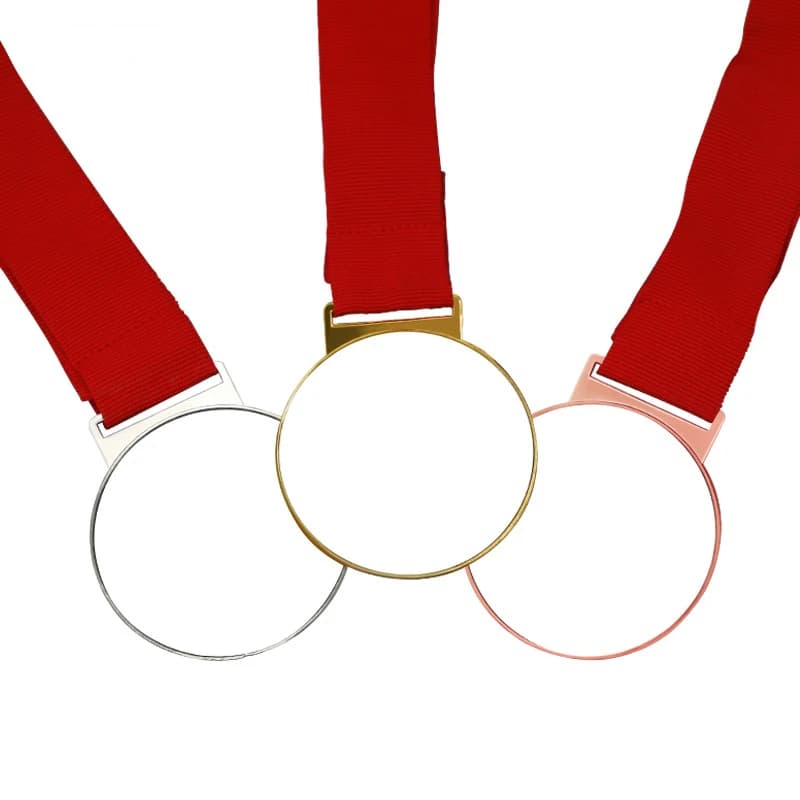 Medaglie di sublimazione in oro/argento/bronzo vuoto da 10 pz/lotto con nastro per uso sportivo/scuola/affari/compettazione