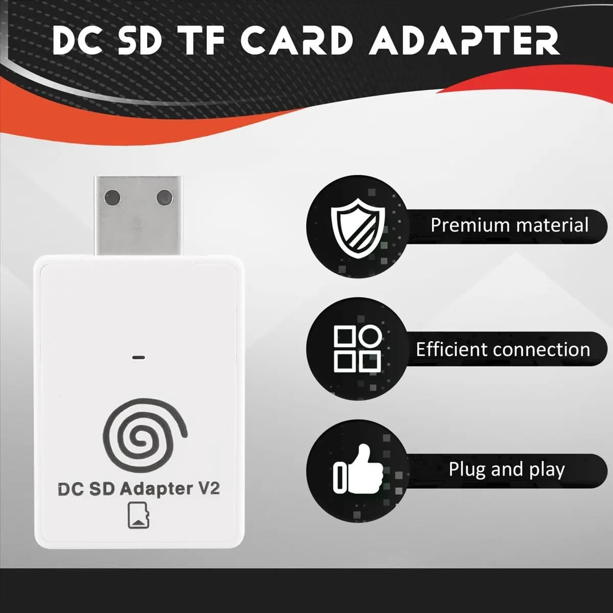 Adattatore Lettore Schede SD/TF T24C V2 per Sega Dreamcast e CD con Dreamshell Boot Loader