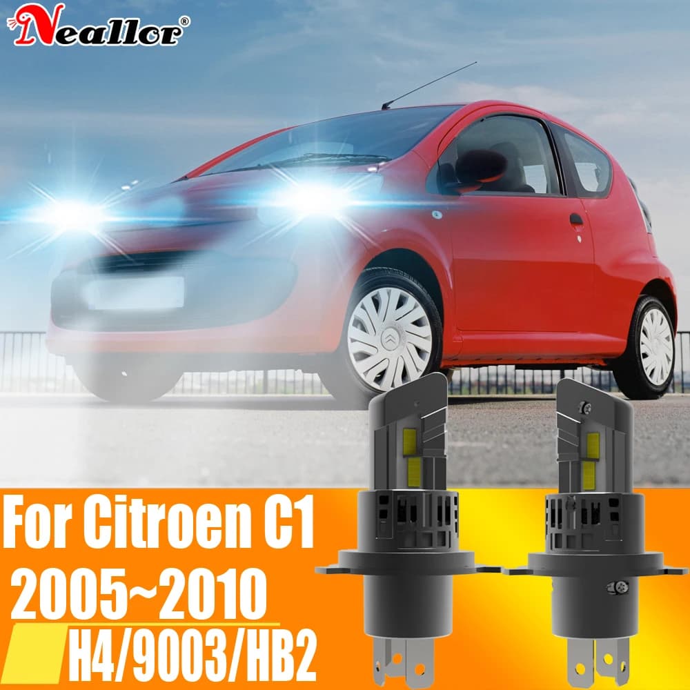 2 pz H4 HB2 9003 Faro A Led Canbus Nessun Errore Lampadina Per Auto Ad Alta Potenza Bianco Fendinebbia Diodo Lampada 12 v 55 w Per Citroen C1 2005 ~ 2010