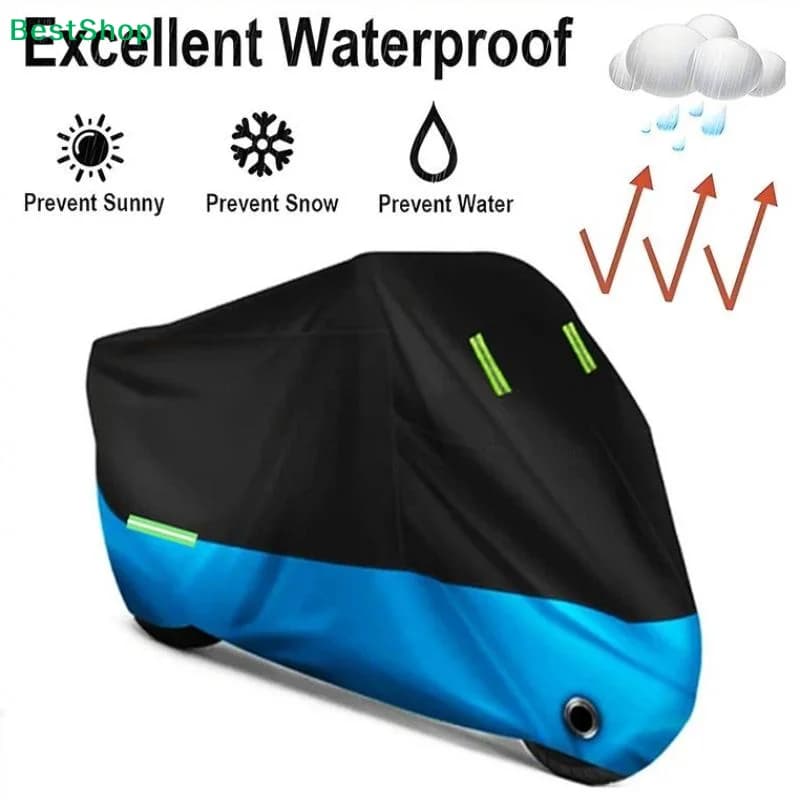 3 Layers Motorcycle Cover Dust UV Outdoor Protection Motor Cover Motorbike Cover All Season Universal Weather With Lock-Holes