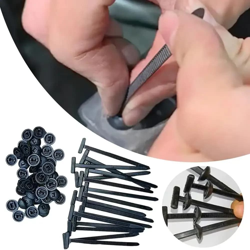 Fascetta Autobloccante in Plastica Nylon Nera, Anello di Fissaggio 2x9cm, Fascetta Grande per Cavi, Cinghia Zip, Accessori Auto