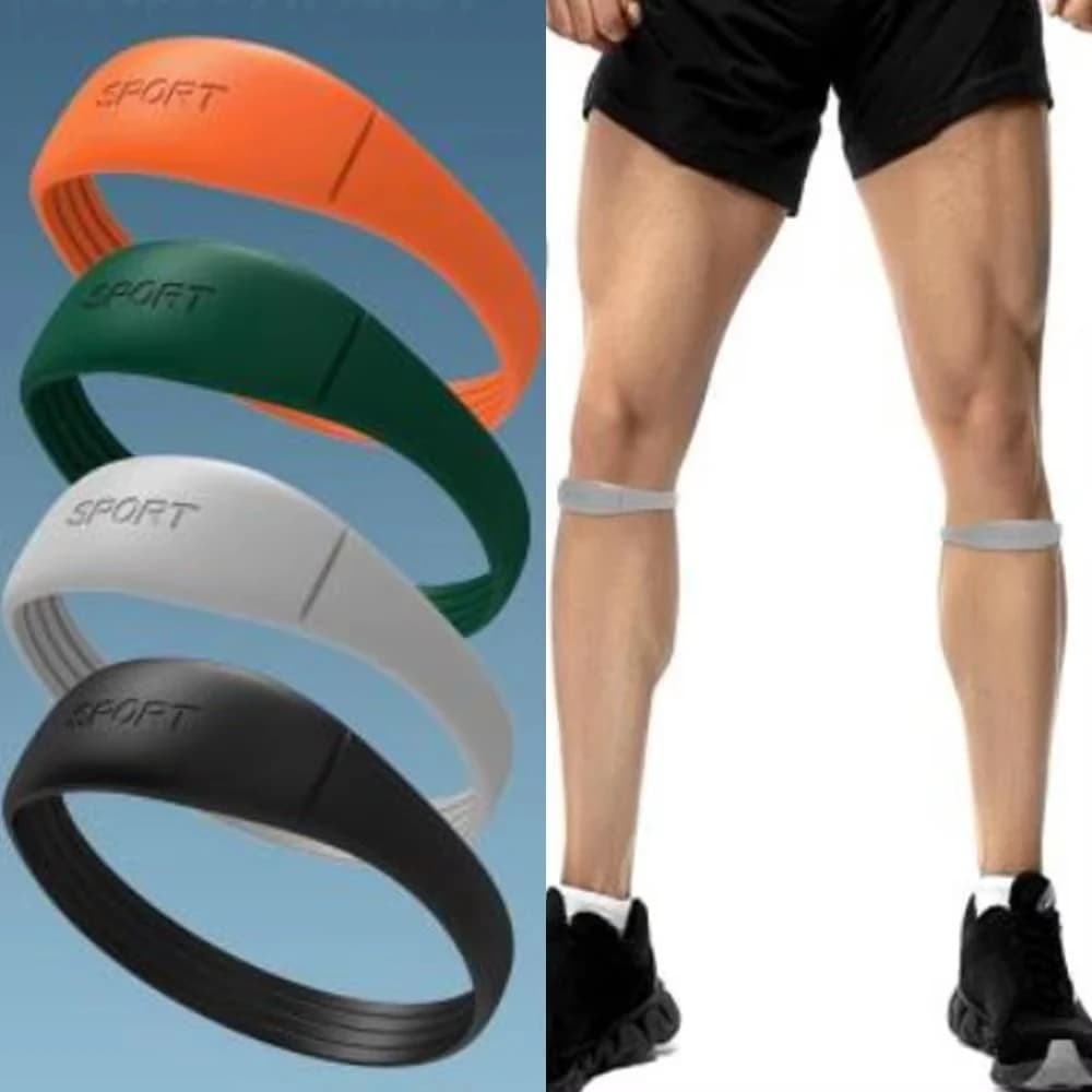 Fascia per Ginocchio in Silicone per Tendine Rotulee, Supporto Fisso per Ginocchio, Protezione Rotula, Altamente Elastica e Flessibile