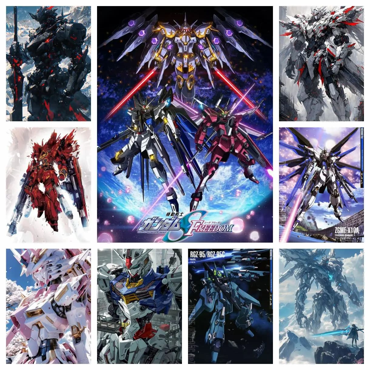 Mobile Suit Gundam 5D DIY Diamond Painting Giapponese Robot Battle Animation Ricamo Diamantato Pieno con Diamanti Rotondi Punto Croce Decorazione Casa