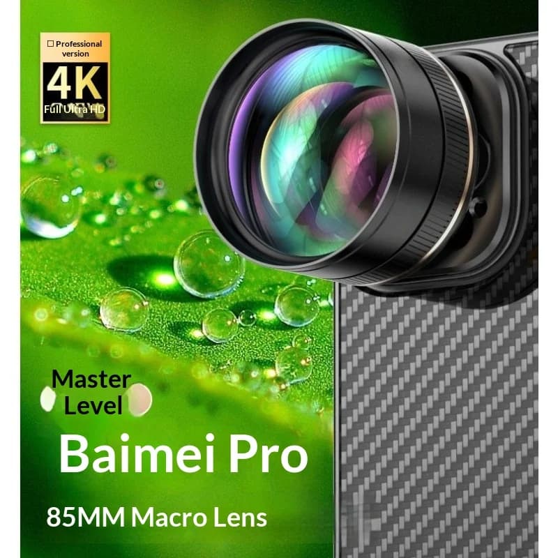 Pro Macro Phone Lens 85mm – Rare Optical Glass, High‑Clarity, Natural Bokeh, 67mm Star Filter, Fits Most Smartphones