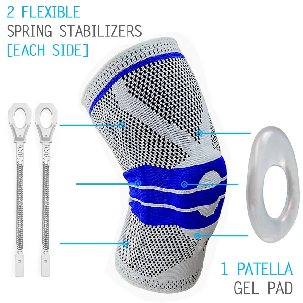 Ginocchiere con manica in silicone Protezione per ginocchio per artrite per supporto articolare Protezione per compressione del menisco Sport