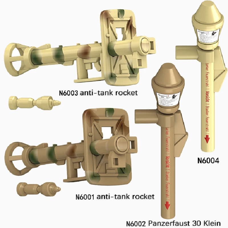 MOC WW2 Soldati Militari tedeschi Armi Cannone Building Blocks Anti Carro Armato Pistola Mattoni Giocattoli Ragazzi Regalo
