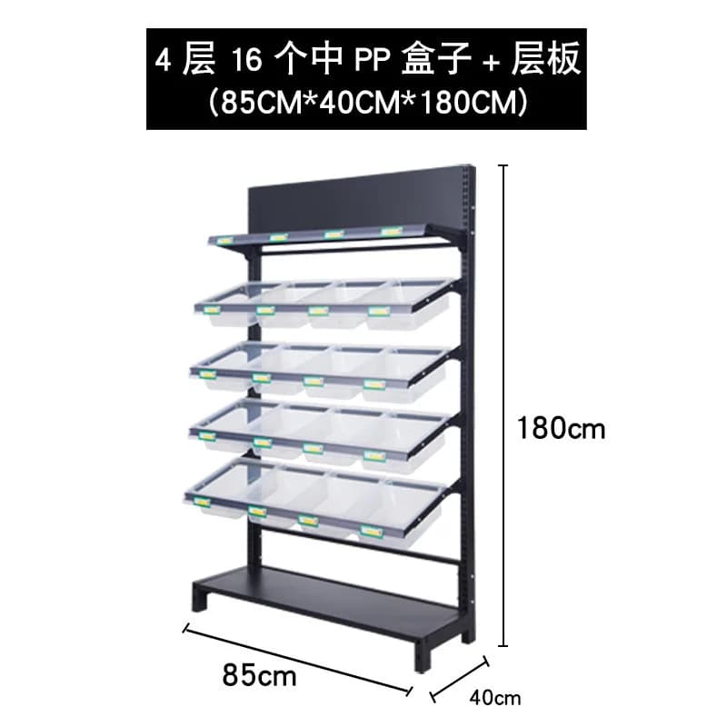 Scaffali del supermercato Commisario del negozio di convenienza Frutta secca Piccoli alimenti Snack casual sfusi Scaffali Scaffali espositivi per il pane