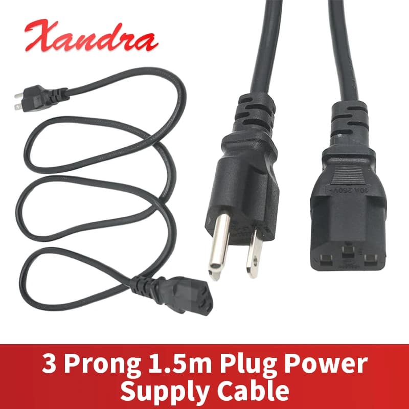 1.5M 3 Prong USA Plug Power Supply Cable IEC 320 C13 EU AU UK AC Power Extension Cord For PC Electric Panel Monitor DVD Kettle