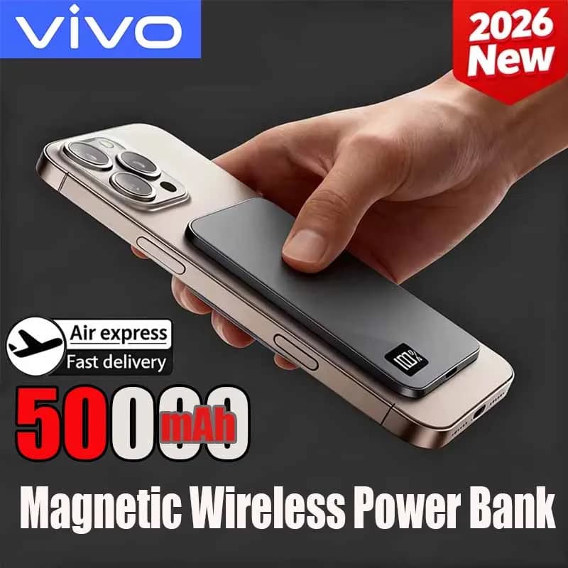 VIVO 500000mAh Magnetic Wireless Power Bank Ultra Thin Portable CCC Certified Super Fast Charging LED Display Pack for MagSafe