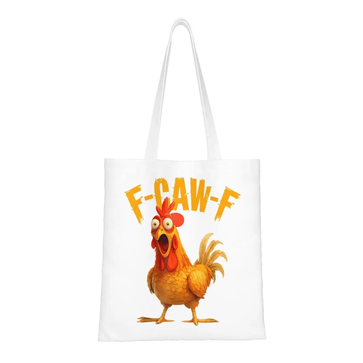 F-Caw-F Funny Chicken FCAWF Meme Tote Bag Borsa da donna Borsa a tracolla pieghevole per college Borsa per la spesa riutilizzabile