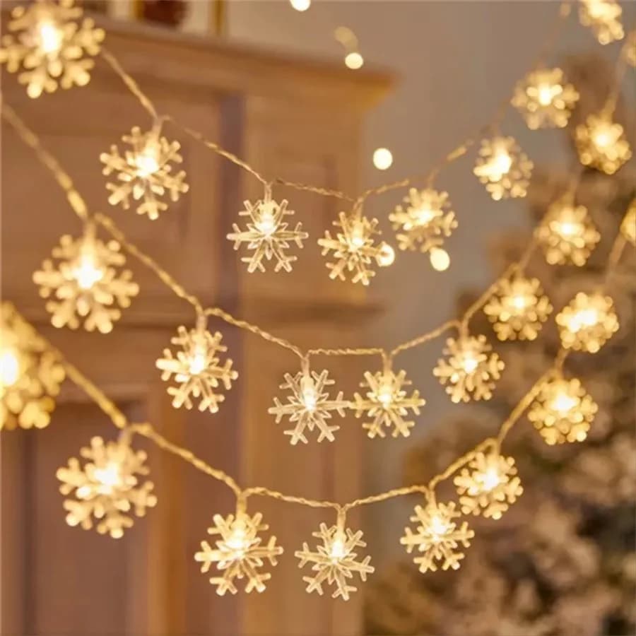 10/20/40 LED Fiocco di neve Stringa Ghirlanda Lucine USB/alimentato a batteria Albero di Natale Decor Ornamento Navidad Regalo di Natale Capodanno