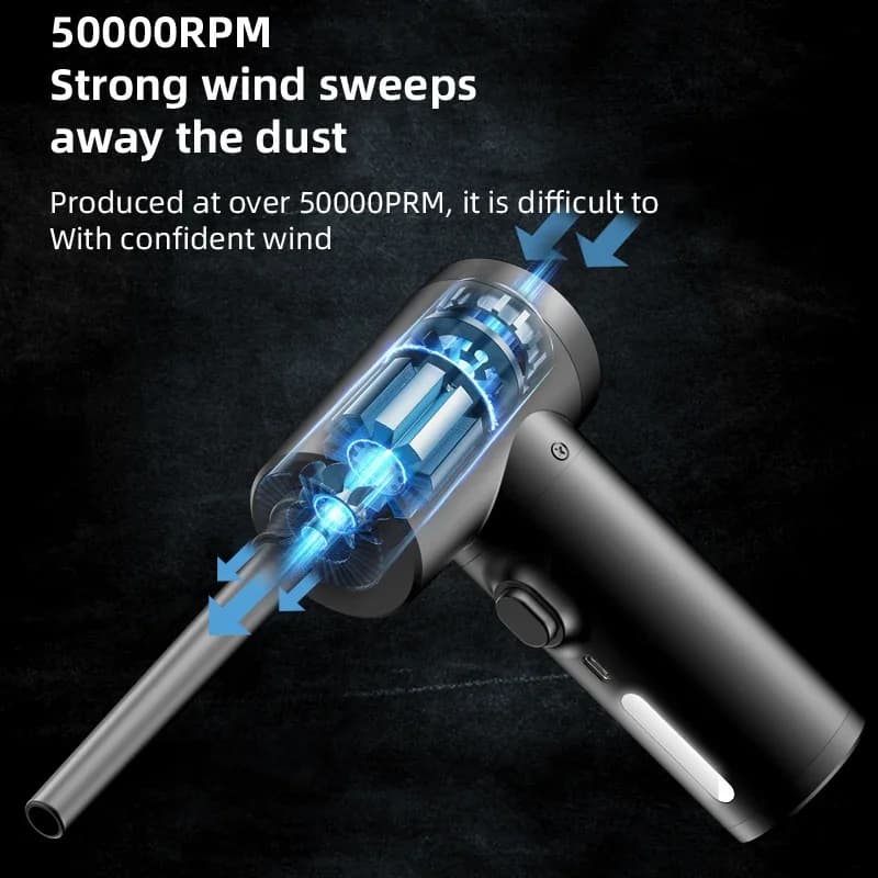 Wireless Air Duster 50000 RPM gun to blow dust cleaning USB compressed air blower for cleaning laptop keyboard camera