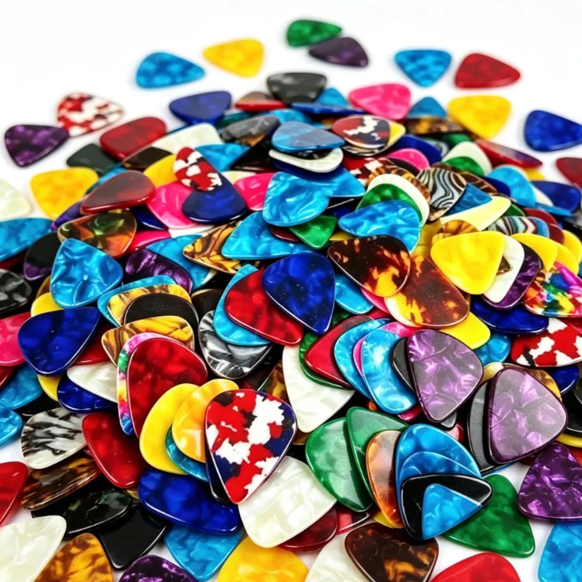 82Pcs 0.46mm Thickness Celluloid Guitar Plectrums In Assorted Mixed Colors, Standard Shape Picks Daily Practice ZSY
