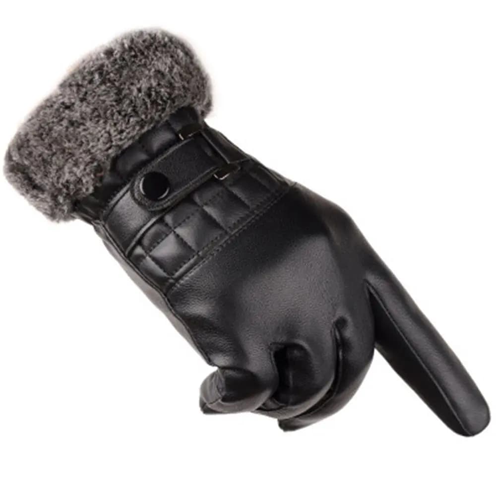 Nuovi Guanti in Finta Pelliccia alla Moda, Imbottiti in Velluto, per Sci, Guida e Moto, Guanti Caldi e Spessi con Touch Screen, Muffole in Pelle