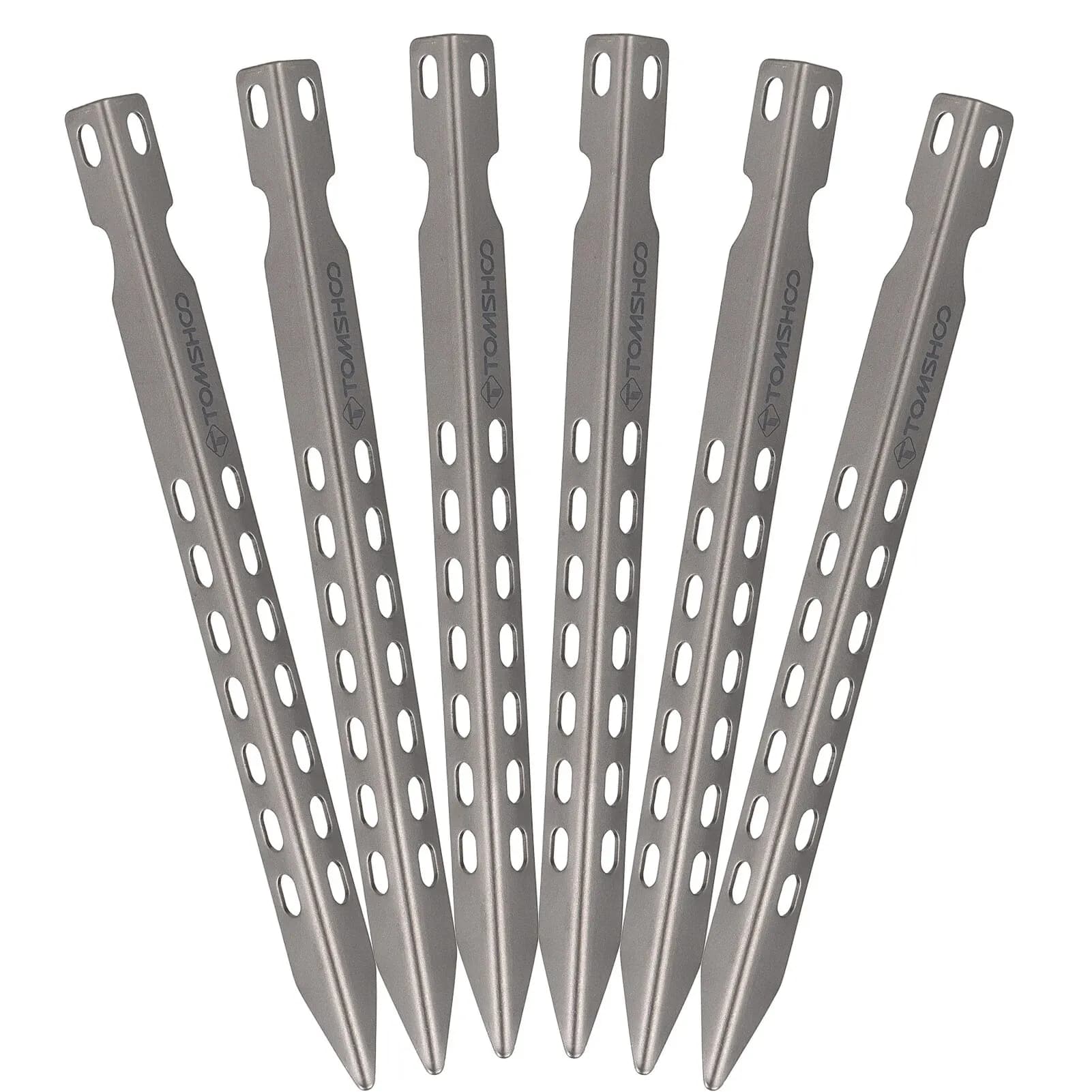 TOMSHOO 4/6 Pack 6.3 inch camping tent pads Ultralight windproof titanium curtains nails for outdoor camping tents