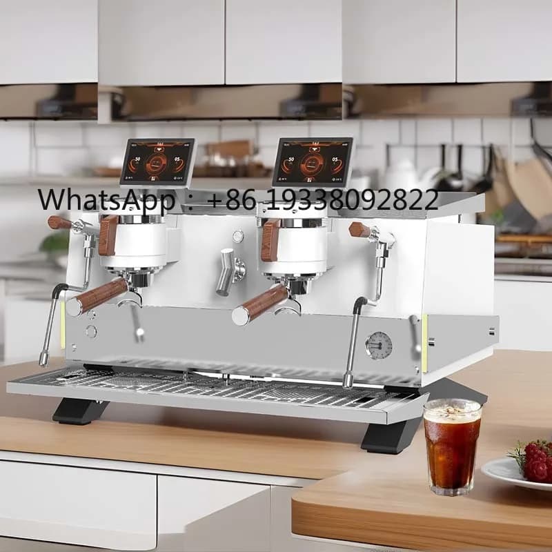 2026-Commercial Professional Espresso Two Group Semi Automatic Coffee Machine T&Z AE-2 9 Bar 5600W Stainless Steel Boiler Energy