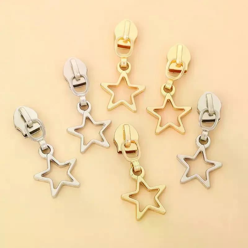 10pacStar Zipper Slider Puller For Zip Jacket Nylon Zips Pull Bag Zippers Head Sewing Closure Repair Kit Accessory Fix