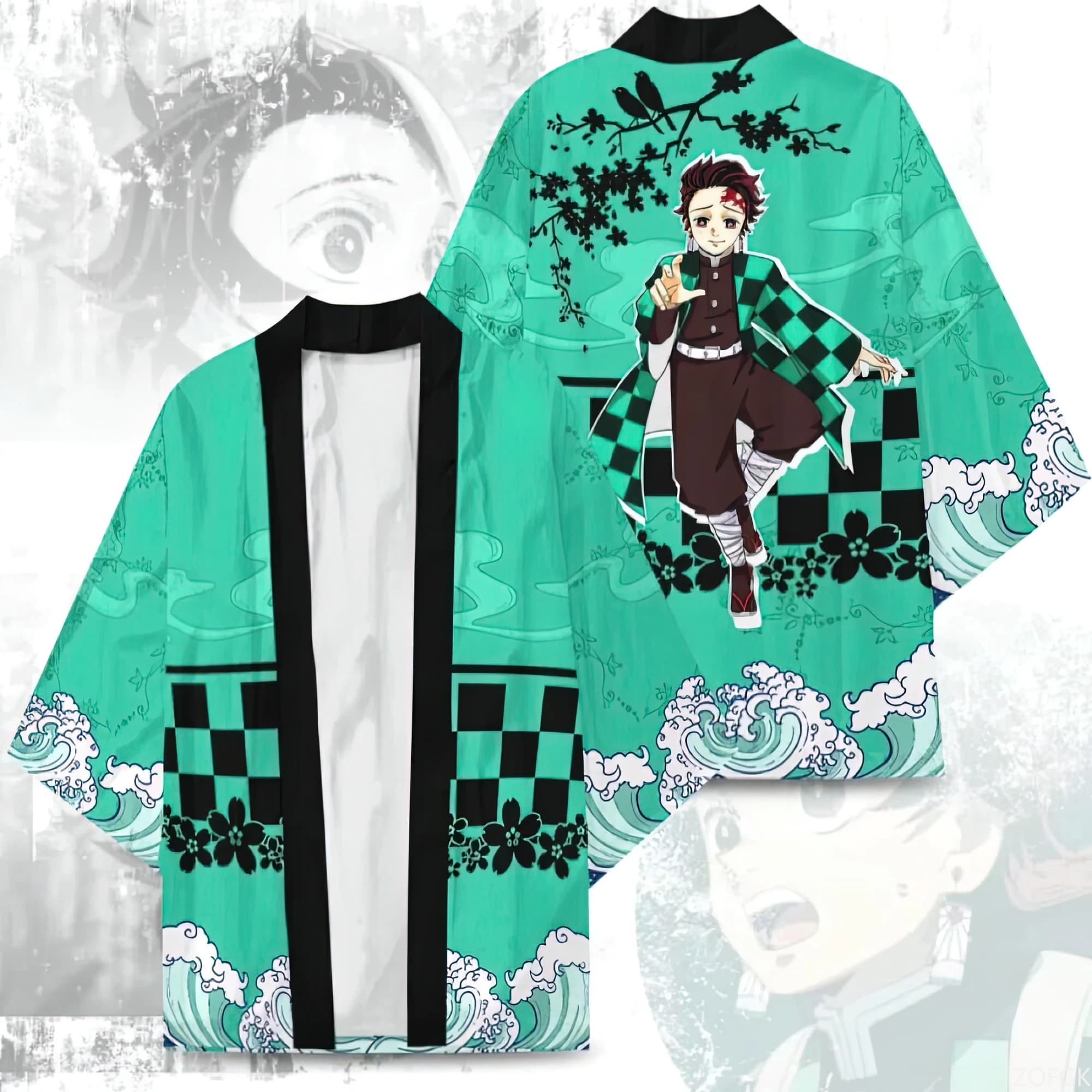 Kimono stampato in 3D con personaggio anime giapponese, cardigan cosplay tradizionale giapponese maschile e femminile
