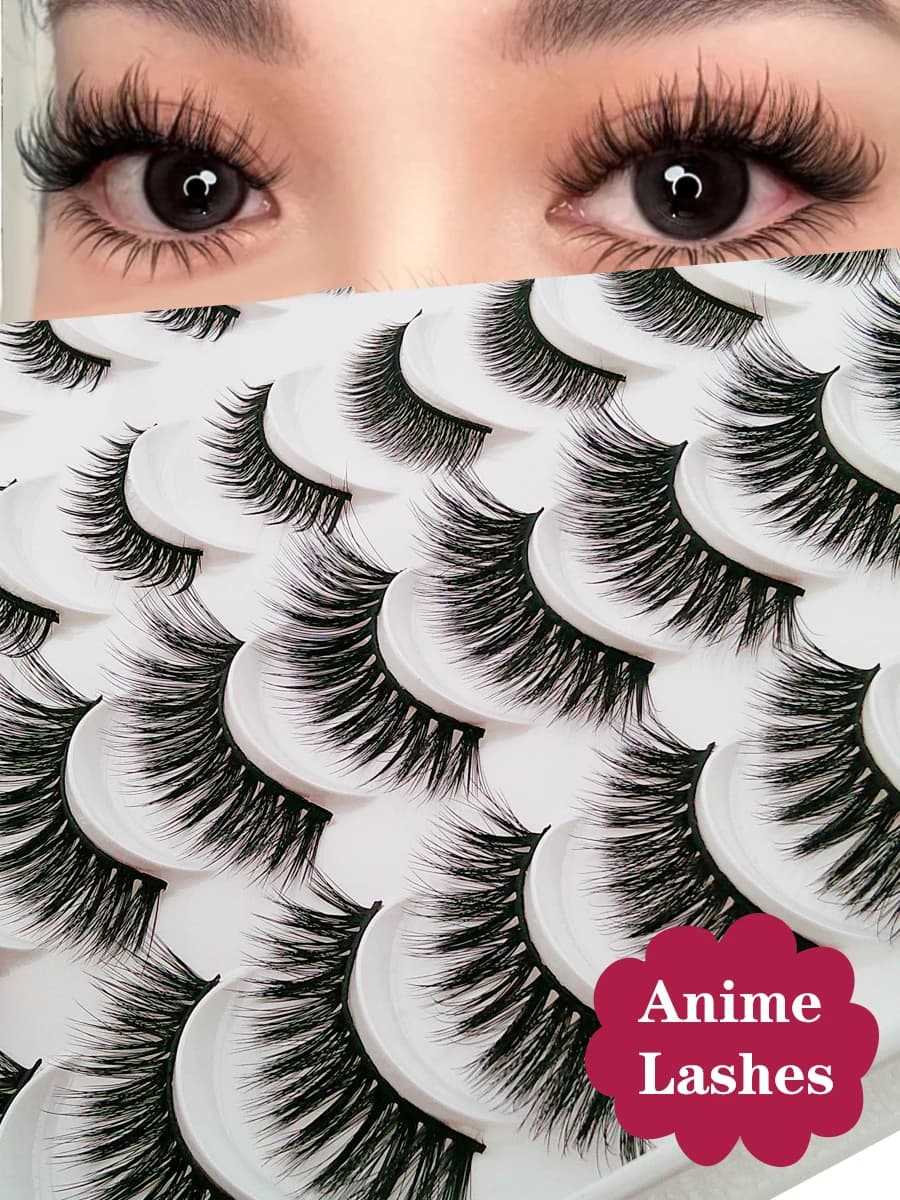 20 pairs of fake 20PC4EYE265 light and soft eyelashes, usable repeatedly, for thick and large eyes, easy to wear