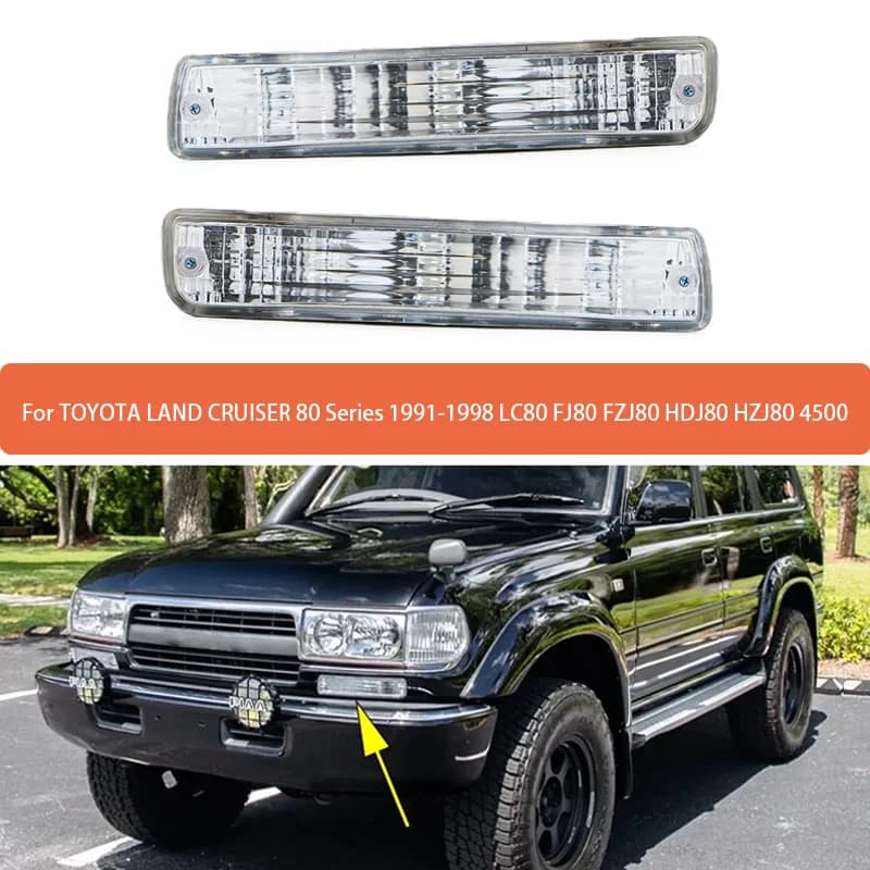 For TOYOTA LAND CRUISER Series 80 1991-1998 LC80 FJ80 FZJ80 HDJ80 HZJ80 4500 Crystal Type Front bumper Direction indicator Lamp