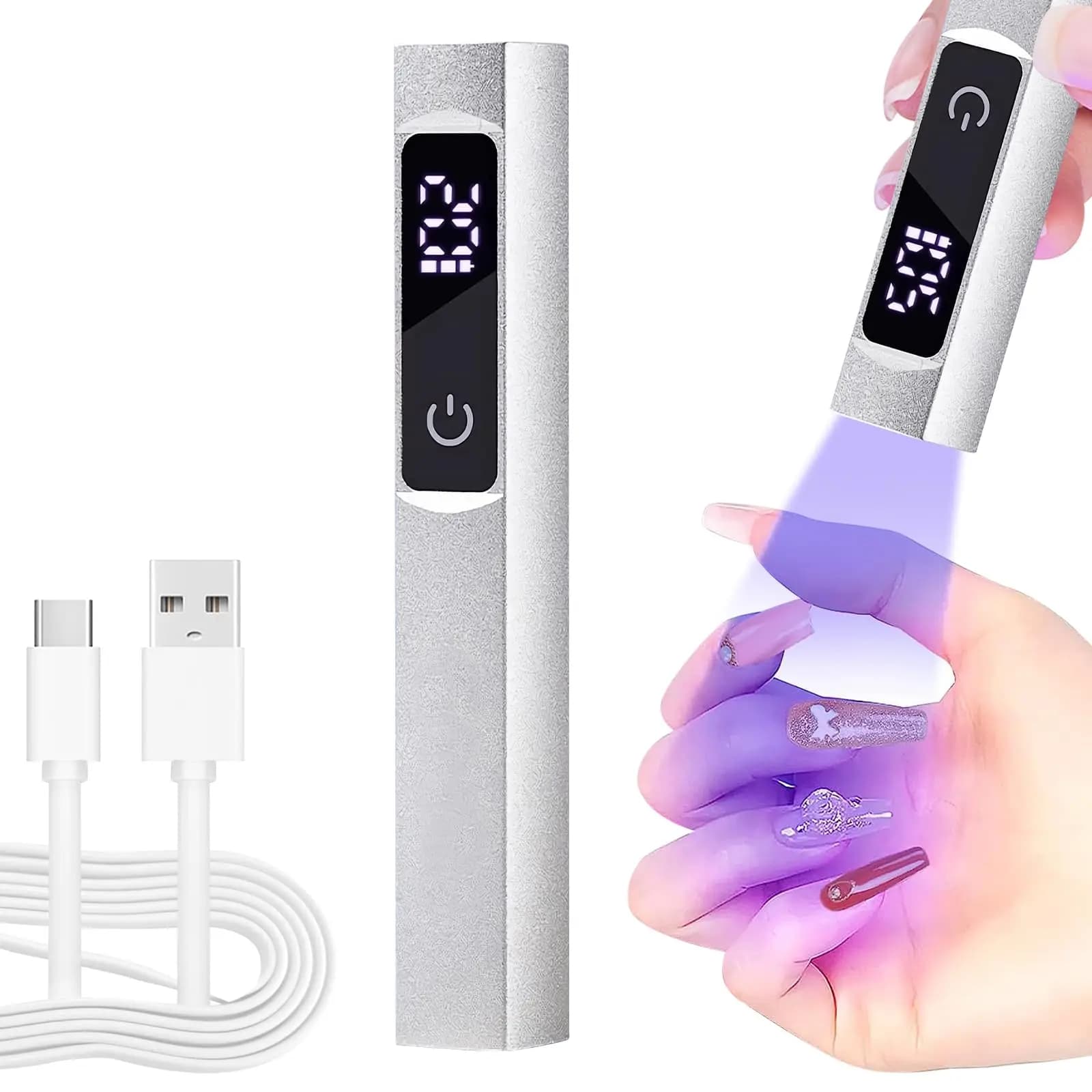 Lampada per unghie a Led UV portatile Mini essiccatore per unghie portatile per la polimerizzazione della torcia per Manicure con smalto per unghie con ricarica USB